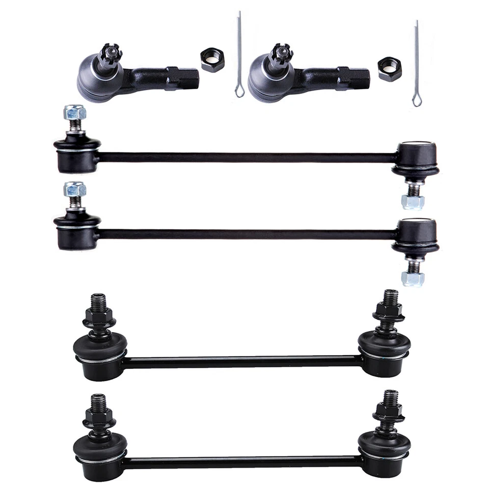 6Pcs For 2001 2002 2003 Mazda Protege 5 Front & Rear Sway Bar Link Tie Rod Ends - Image 1 of 1