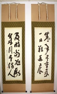 HÄNGENDE ROLLE KAKEJIKU Kalligraphie: 盛年不重来 一日難再晨 Die Zeit wartet auf niemanden. #531 - Bild 1 von 12