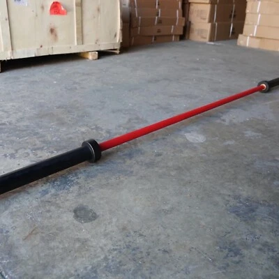 Red Cerakote Or  Green 20kg 7ft Long 1500lb Olympic Barbell w/ Black Sleeves - Image 1 of 4