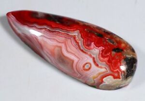 21 CT NATURAL RED PLUME CRAZY LACE AGATE PEAR CABOCHON RING GEMSTONE FD-735
