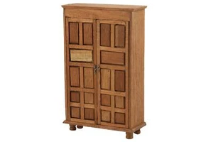 Dolls House Mexican Rustic Wardrobe Spanish Armoire Bureau Hacienda Furniture - Picture 1 of 9