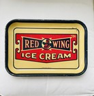 RARE Antique Tin Litho Advertising Tray RED WING Ice Cream Detroit - HTF