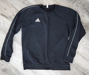 Adidas Crew Neck Sweatshirt Large Black Womens Vintage 90s Faded - Picture 1 of 4