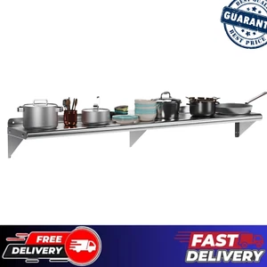 Metal Kitchen Rack for Kitchen Organization 12" x 60" Stainless Steel Wall Mount - Picture 1 of 7