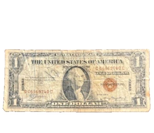1935-A $1 Silver Certificate Hawaii Special Overprint Note - WWII - Picture 1 of 2
