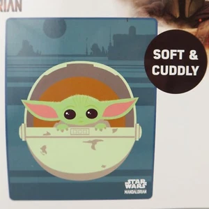 Star Wars Throw Blanket Mandalorian Silky Soft Fleece Plush Baby Yoda Grogu NEW - Picture 1 of 10