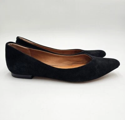 Corso Como Julia Black Suede Pointed Toe Slip On Flats Shoes - Womens Size 8 M - Image 1 of 4