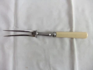VINTAGE VINERS EDELSTAHL FLEISCH SERVIERGABEL MIT FINGERSCHUTZ 25,5 cm - Bild 1 von 8