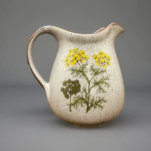VTG Takahashi San Francisco Speckled Floral Pitcher 6 1/4" Tall Japan 4cup - Picture 1 of 10