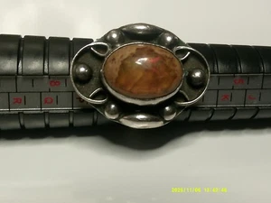 Vintage sterling silver 925 amber ring Size  6.5  STAMPED STERLING 925MFG - Picture 1 of 4