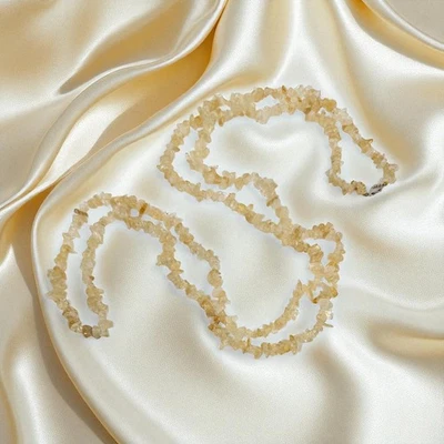 Colar longo de 58 pol. de chips de citrino natural com fecho de prata esterlina 0,925 - Imagem 1 de 4