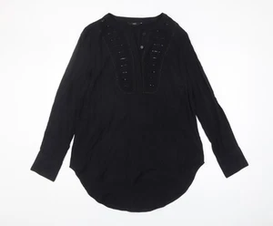 Next Women's Black Embroidered Blouse, Size 16 - Picture 1 of 12