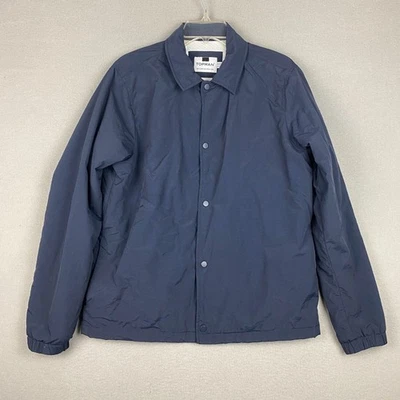 Chaqueta Bomber TOPMAN Para Hombres Mediana a Presión Azul Nylon Forrada Bolsillos Exterior Informal Foto 1 de 4