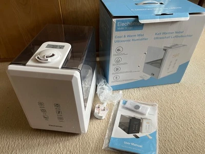 Elechomes Ultrasonic Humidifier 6L, Warm & Cold Mist,12 Hours Timer, Remote Cont - Image 1 of 4