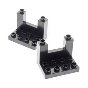 2x Lego Duplo Zinne Oberteil 3x4x2 schwarz Burg Mauer Element 4278594 51698 - Picture 1 of 1