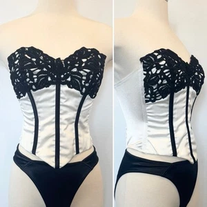 Christian Dior Silky Satin Ivory Strapless Vintage Corset Tuxedo Top Camisole 34 - Bild 1 von 13