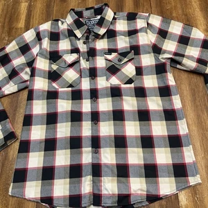 Dixxon Flannel Shirt Mens XL Plaid Snap On Limited Edition Button Long Sleeve - Picture 1 of 16