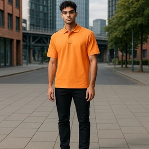 Herren Callaway Golf Poloshirt Größe M 3 Knöpfe cremefarben orange neu ohne Etikett - Bild 1 von 9