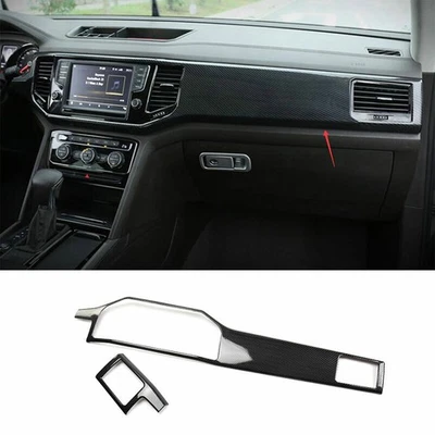 Acabamento do painel de instrumentos console de fibra de carbono para Volkswagen Atlas 2018-2020 2021 - Imagem 1 de 4