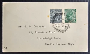 1937 Aden Cover ties 2 Stamps cd Aden Camp-Ewell - Picture 1 of 2