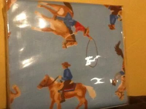 Milo & Gabby COWBOY Horse Rodeo Cotton Sateen Duvet Comforter Cover Blue - Twin - Picture 1 of 6