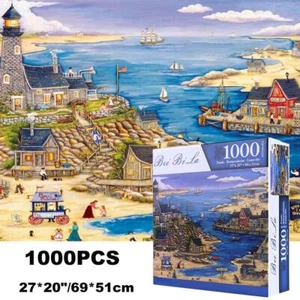 1000 Piece Jigsaw Puzzle Set Sailing Harbour Toy Game Entertainment Gift - Picture 1 of 8