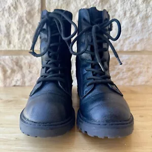 Blowfish Malibu Reilly Black Combat Lace Up Boots 7.5 (See Description On Size) - Picture 1 of 12