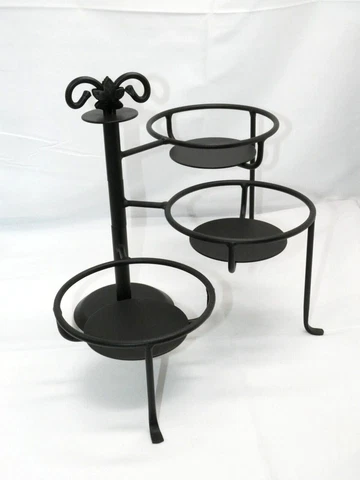 Longaberger Wrought Iron Basket Bowl Stand Adjustable Swivel Configurable Cover