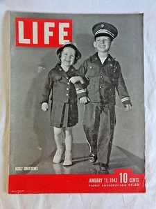 Life Magazine January 11 1943 Kids Uniforms Hospital Ship Great Ads and Articles - Picture 1 of 9