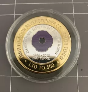 2018 💜PURPLE POPPY SILVER STUNNER 2 COIN - LTD EDITION 75/500 WORLDWIDE💜 - Picture 1 of 4