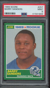 1989 Score Football #257 Barry Sanders RC Rookie Mint PSA 9