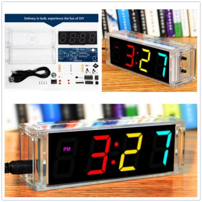 DIY Digital Clock Soldering Kit With Temperature - Learning Teaching Gift Home - Image 1 of 4