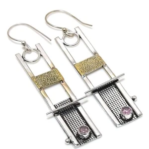 Choice Pink Kunzite Gemstone 925 Sterling Silver Handmade Earring 2.68 " m897 - Picture 1 of 7
