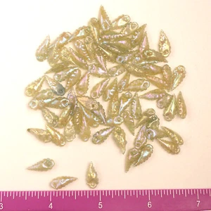 Vintage 1930's French Sequins 3 Dimensional Leaves Crystal Iris/AB NOS 25 pieces - Picture 1 of 1