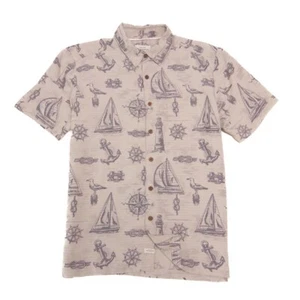 Quiksilver Waterman Shirt Men’s Size S Gray Hawaiian Short Sleeve Anchor Boat - Bild 1 von 12