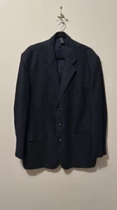Claiborne Leinen Sport Mantel Anzug Jacke Herren 42R Deep Navy Business Italienisch - Bild 1 von 8