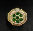 Designer Ring  1.4 Ct Emerald 0.3 Ct  Diamonds Unique  10K Yg - $4K Apr W/ Coa!!