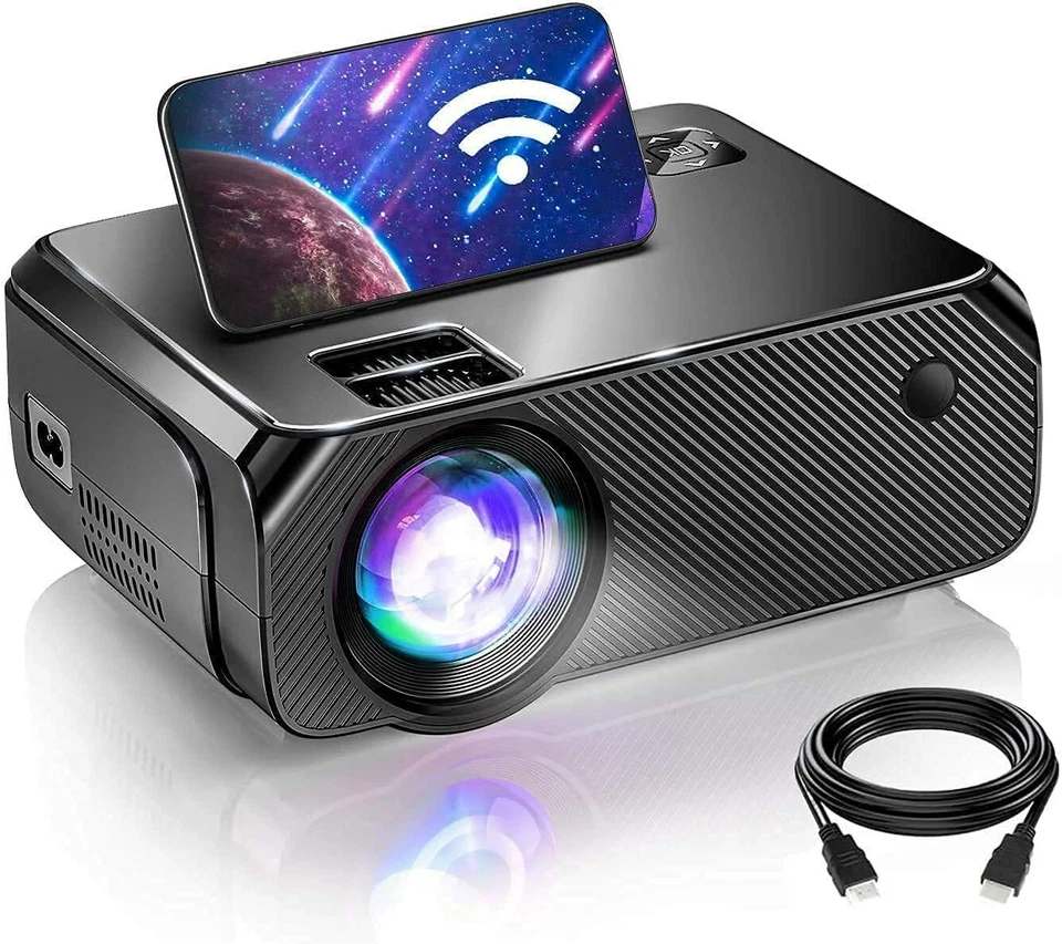 BOMAKER WiFi Projector, Full HD Native 1080P Supported Portable Projector, 6500  - Image 1 of 4