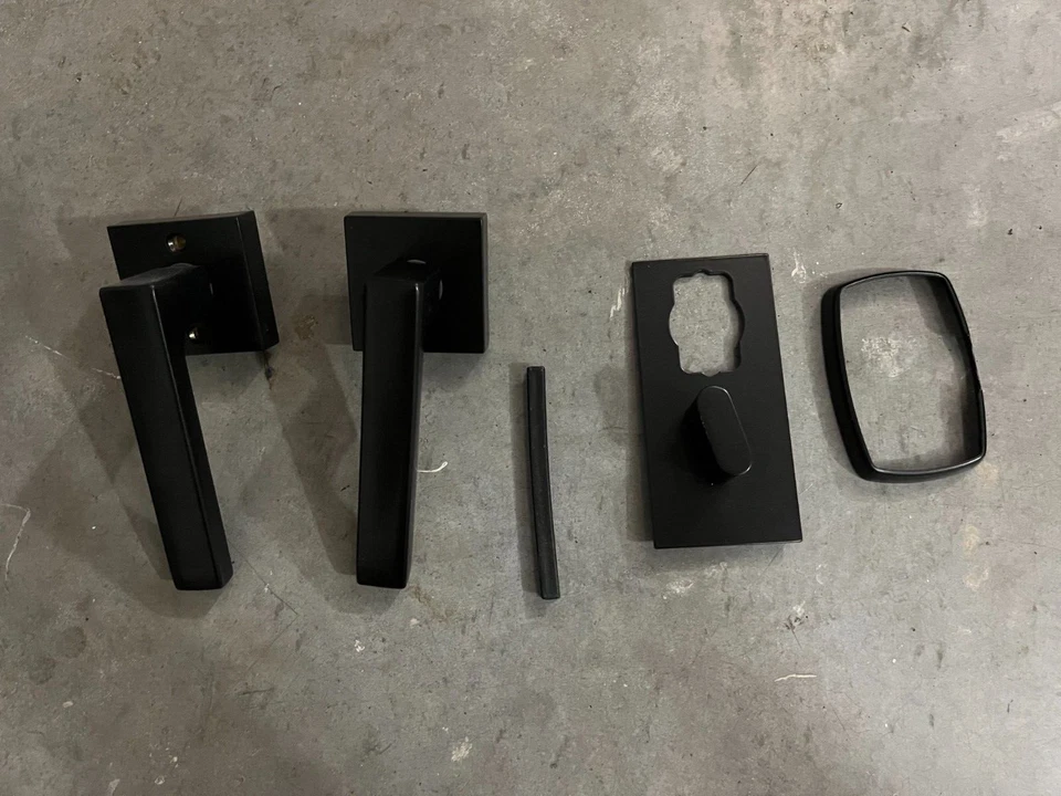 Valli - Palanca de puerta Lab H1049 Divara - Negro opaco - Roseta cuadrada HECHA EN ITALIA Foto 1 de 4