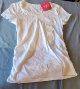 Women's Ingrid & Isabel Maternity short sleeve V-Neck T-shirt size XS White - Picture 1 of 1