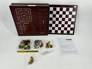 Folding Wooden Game Board Backgammon & Checkers with Pieces - Picture 1 of 1