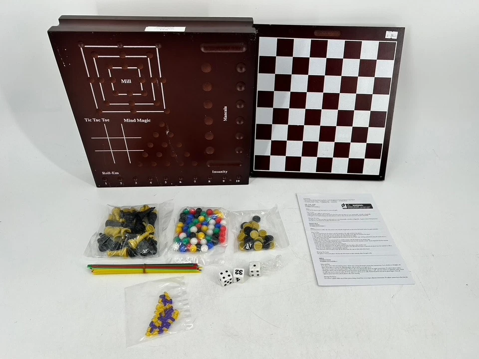 Folding Wooden Game Board Backgammon & Checkers with Pieces - Image 1 of 1