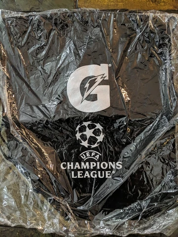 Gatorade UEFA Champions League Soccer Gymsack Drawstring Soccer Bag BLACK Cover