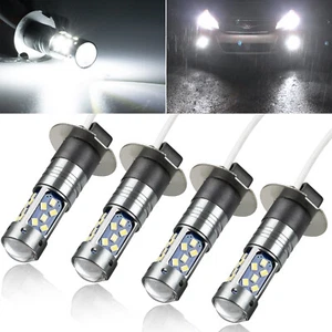4X H3 LED Bulb 27-SMD Xenon White Car Truck Fog Light Lamp Bulbs 1000LM W/ Lens - Picture 1 of 10