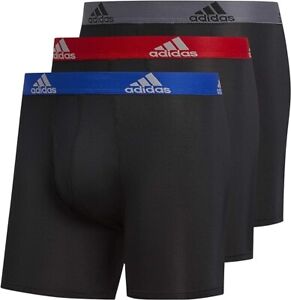Adidas Men's Performance Boxer Brief Underwear - Black/Multi - Size XL  (3-Pack)