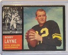 1962 Topps Bobby Layne #127 football card Pittsburgh Steelers