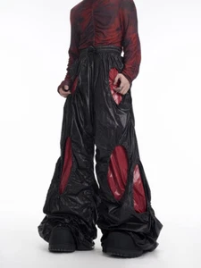 Men Drawstring Casual Pants Spring New Color Stacking Wide Leg Floor Loose Pants - Picture 1 of 18