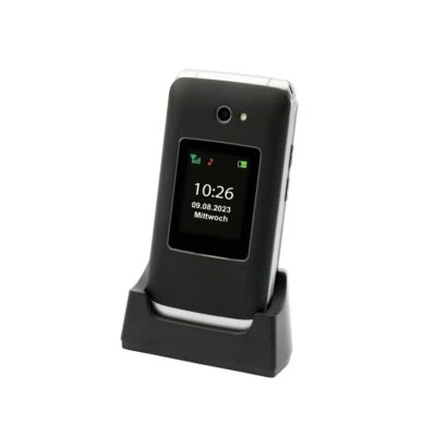 Vitus 2G Klappbare Senioren Mobiltelefon mit Großtasten schwarz