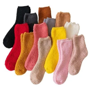 6Pairs Women Ladies Soft Fluffy Bed Socks Winter Warm Lounge Slipper Fleece Sock - Picture 1 of 16