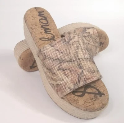 Sam Edelman Mujer Weslee Em Alpargatas Plataforma Sandalias Corcho Marrón Talla 7.5 Nuevo Foto 1 de 4